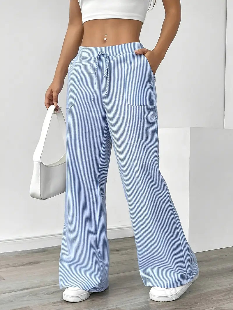 Karina | Striped Wide-Leg Pants