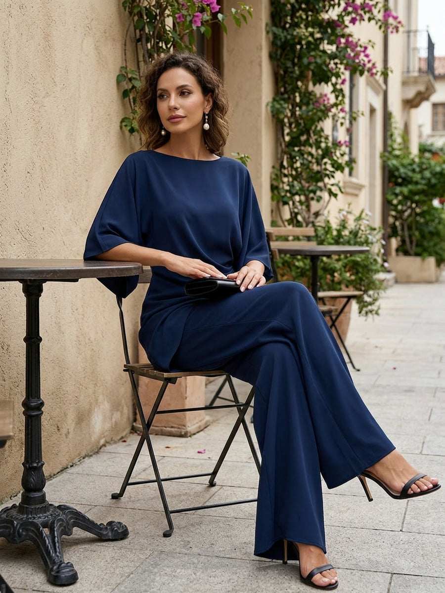 Lucretia | Draped Asymmetrical Wide-Leg Two-Piece Set