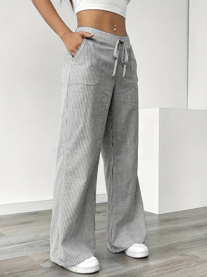 Karina | Striped Wide-Leg Pants