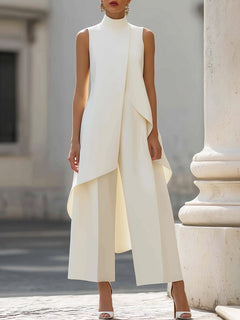 Catalina | Wide-Leg Two-Piece Set with Draped Front