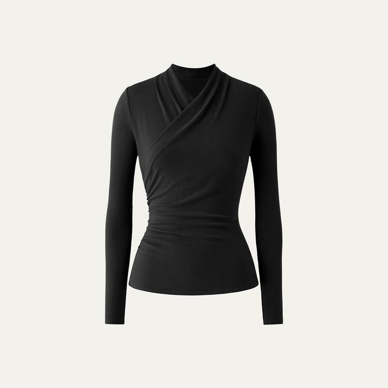 Nicat | Simple Surplice Long Sleeve Top