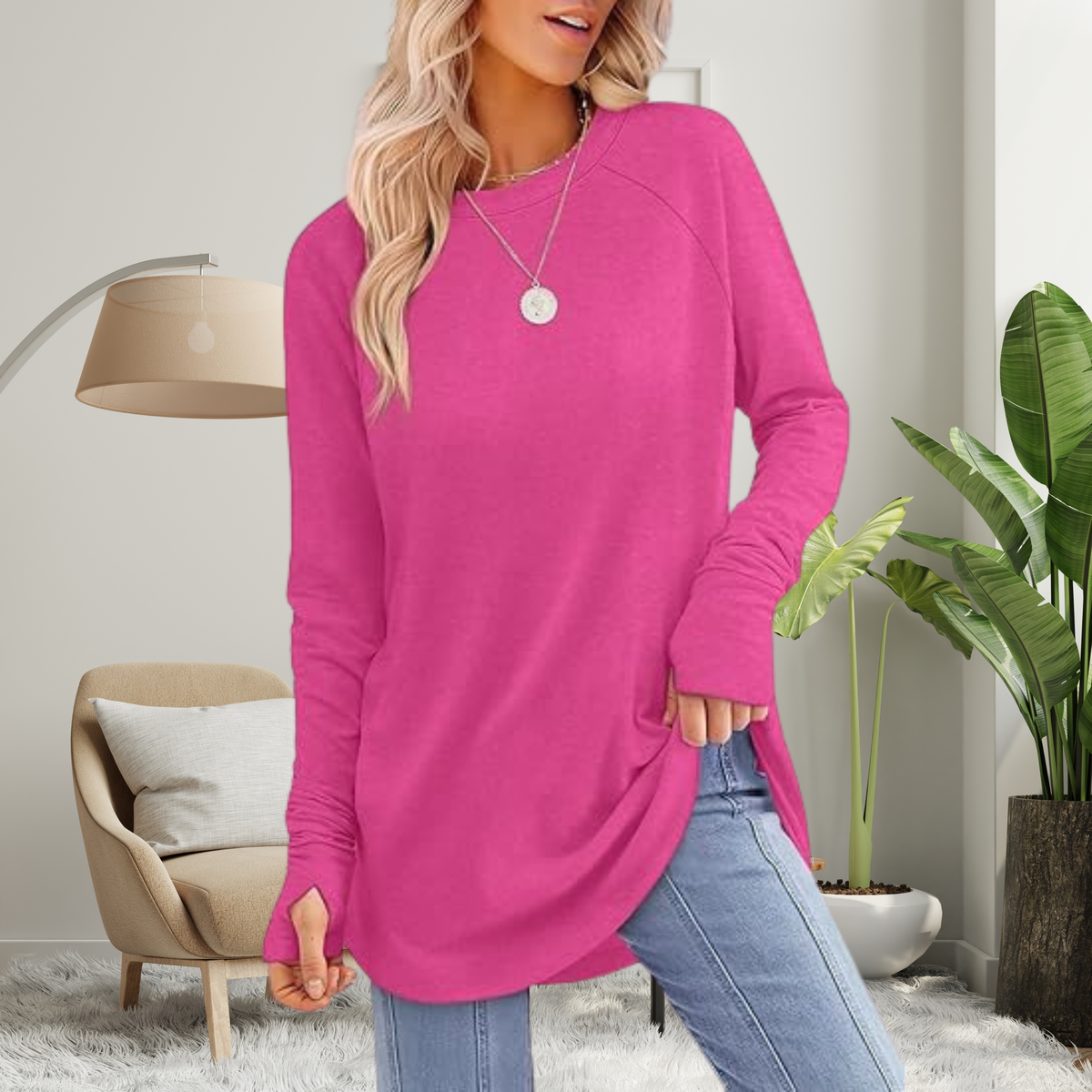 Stellan | Casual Long Sleeve Thumb Hole Top