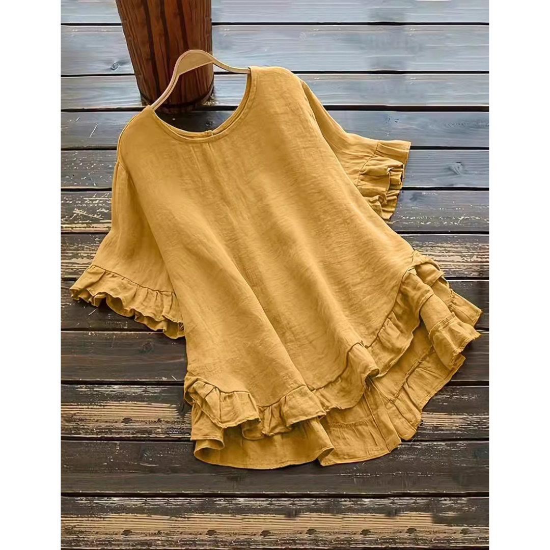 Evitat | Simple Plus Size Ruffle Hem
