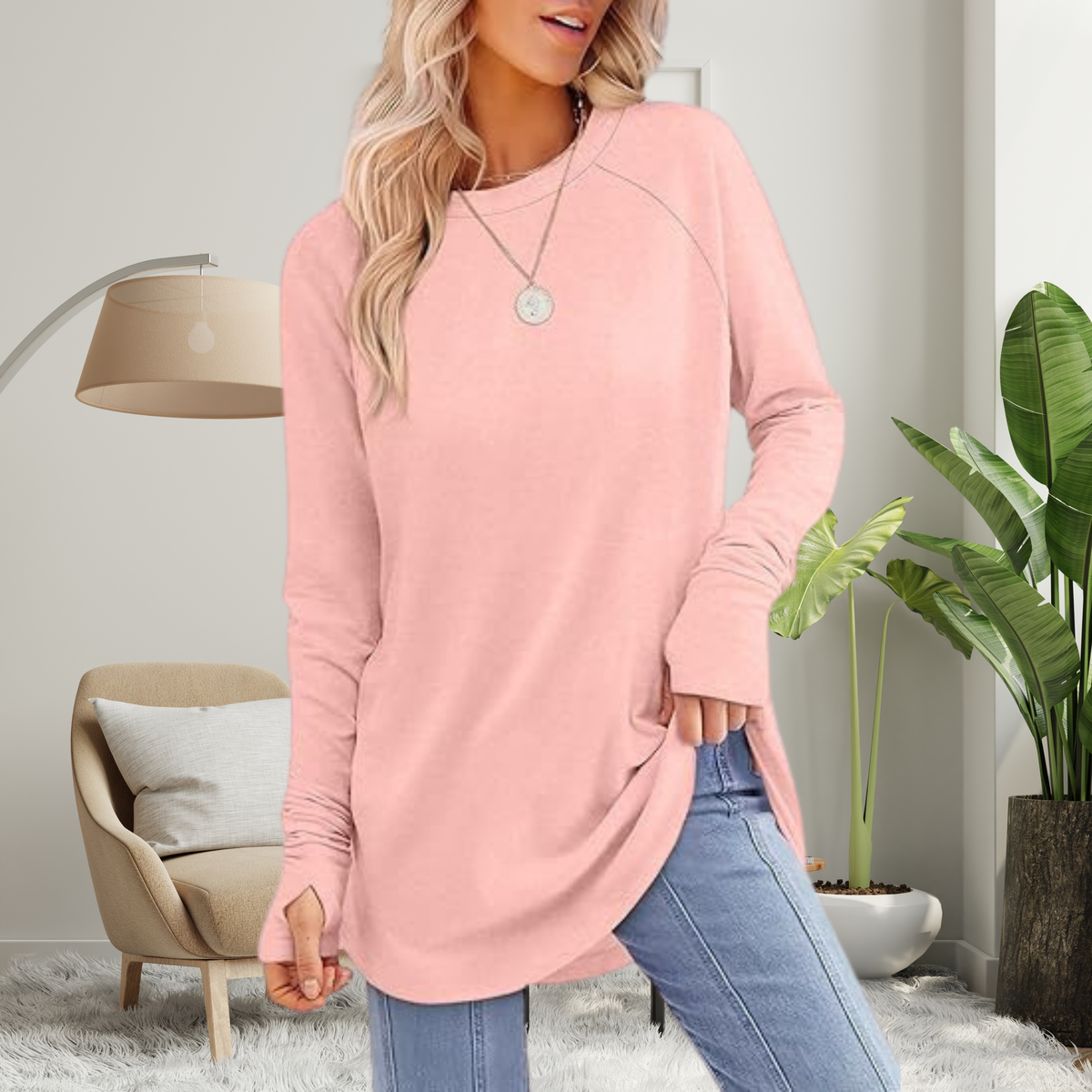Stellan | Casual Long Sleeve Thumb Hole Top