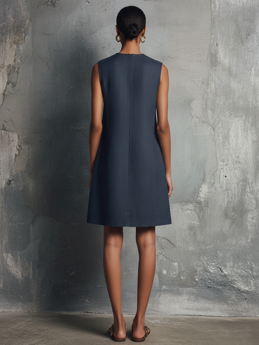 Blair | Asymmetric Button Shift Mini Dress