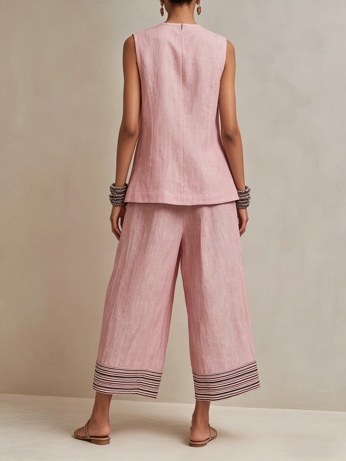 Elodie | Linen-Blend Vest & Culotte Set