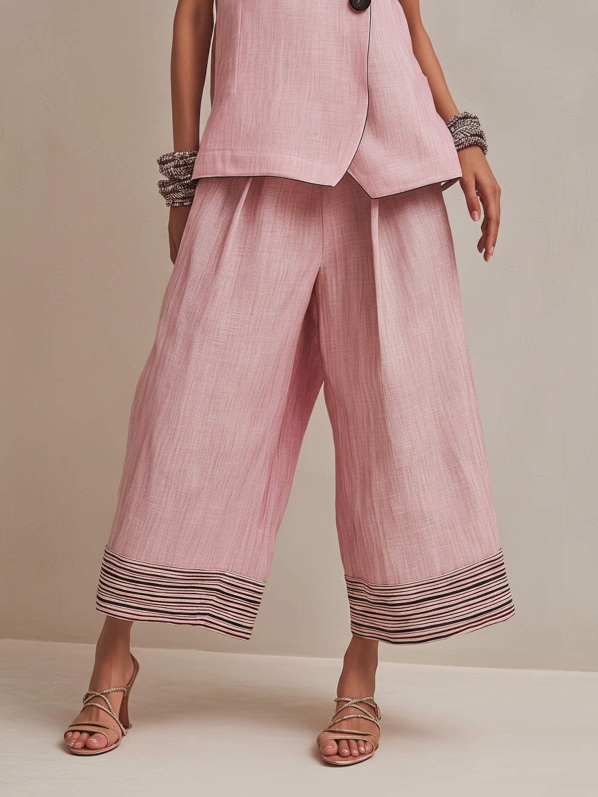 Elodie | Linen-Blend Vest & Culotte Set