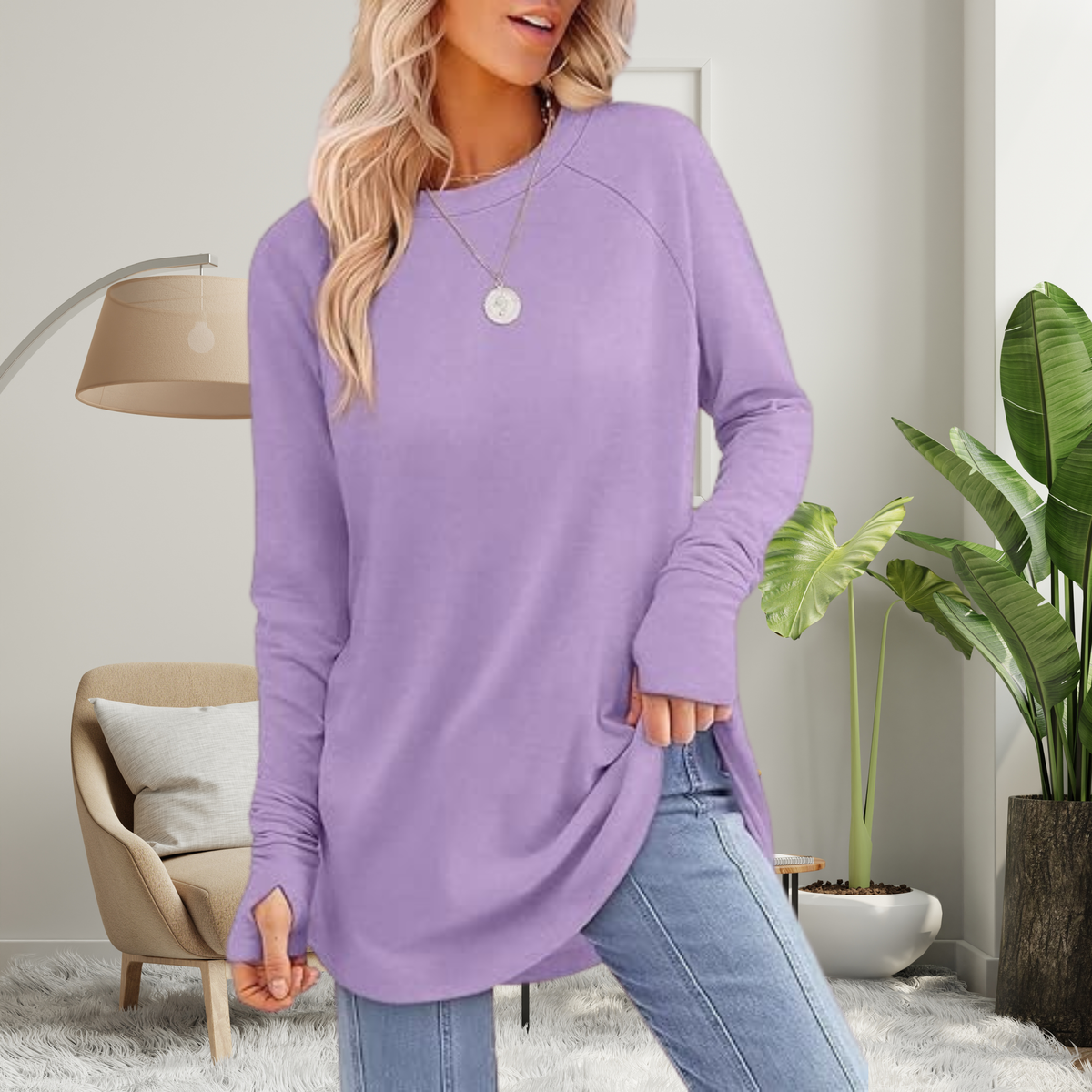 Stellan | Casual Long Sleeve Thumb Hole Top