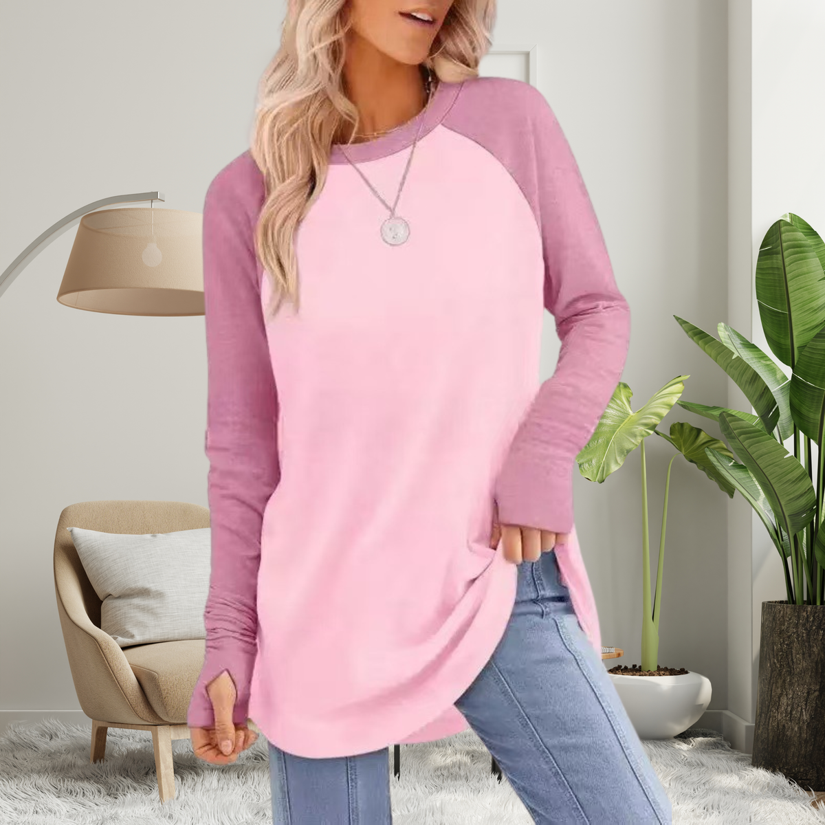 Stellan | Casual Long Sleeve Thumb Hole Top