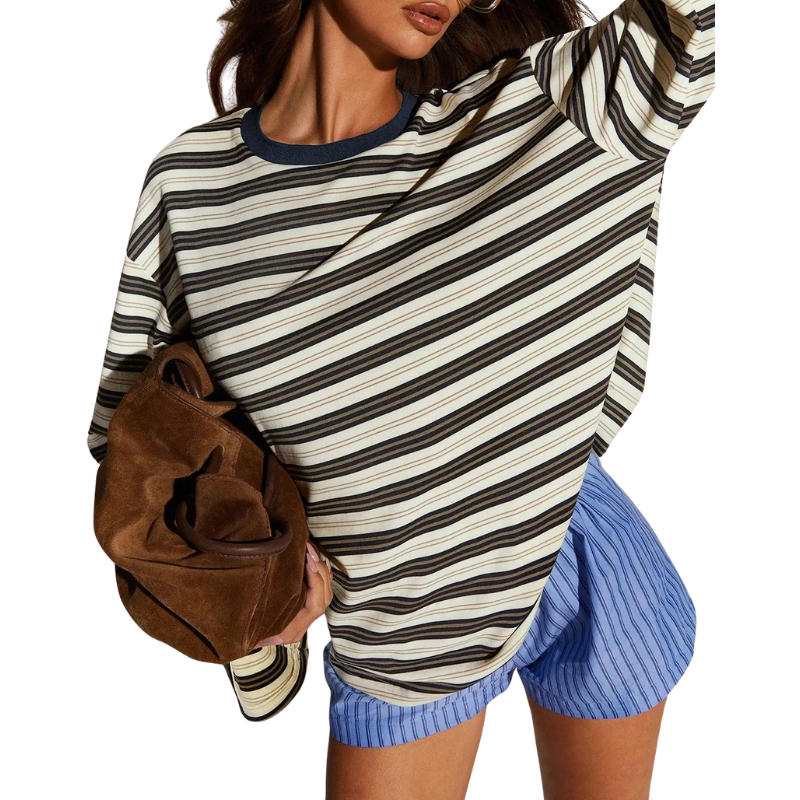 Laiza | Modern Long Sleeve Striped Shirt