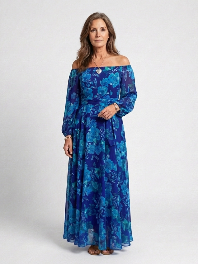 Aurelia | Off Shoulder Floral Maxi Dress