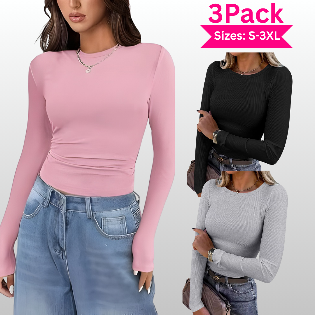 Karin | Basic Comfortable Ribbed Crewneck Shirt