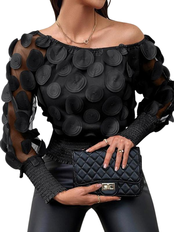 Gwynt | Sheer Bishop Sleeve Blouse