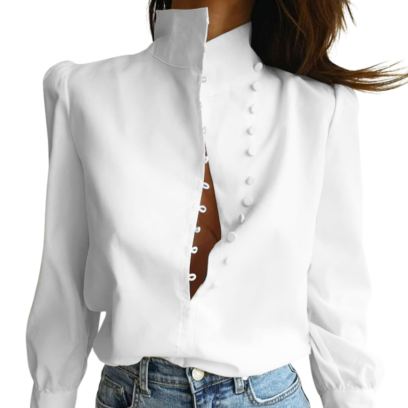 Eliza | Elegant Long Sleeve Button Front Shirt