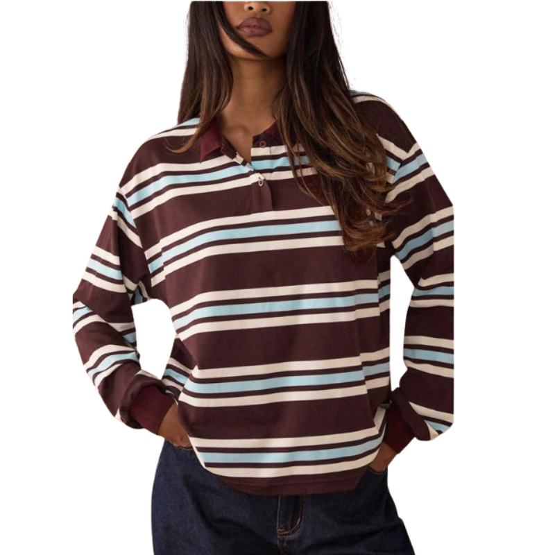 Aiko | Refined Striped Long Sleeve Top