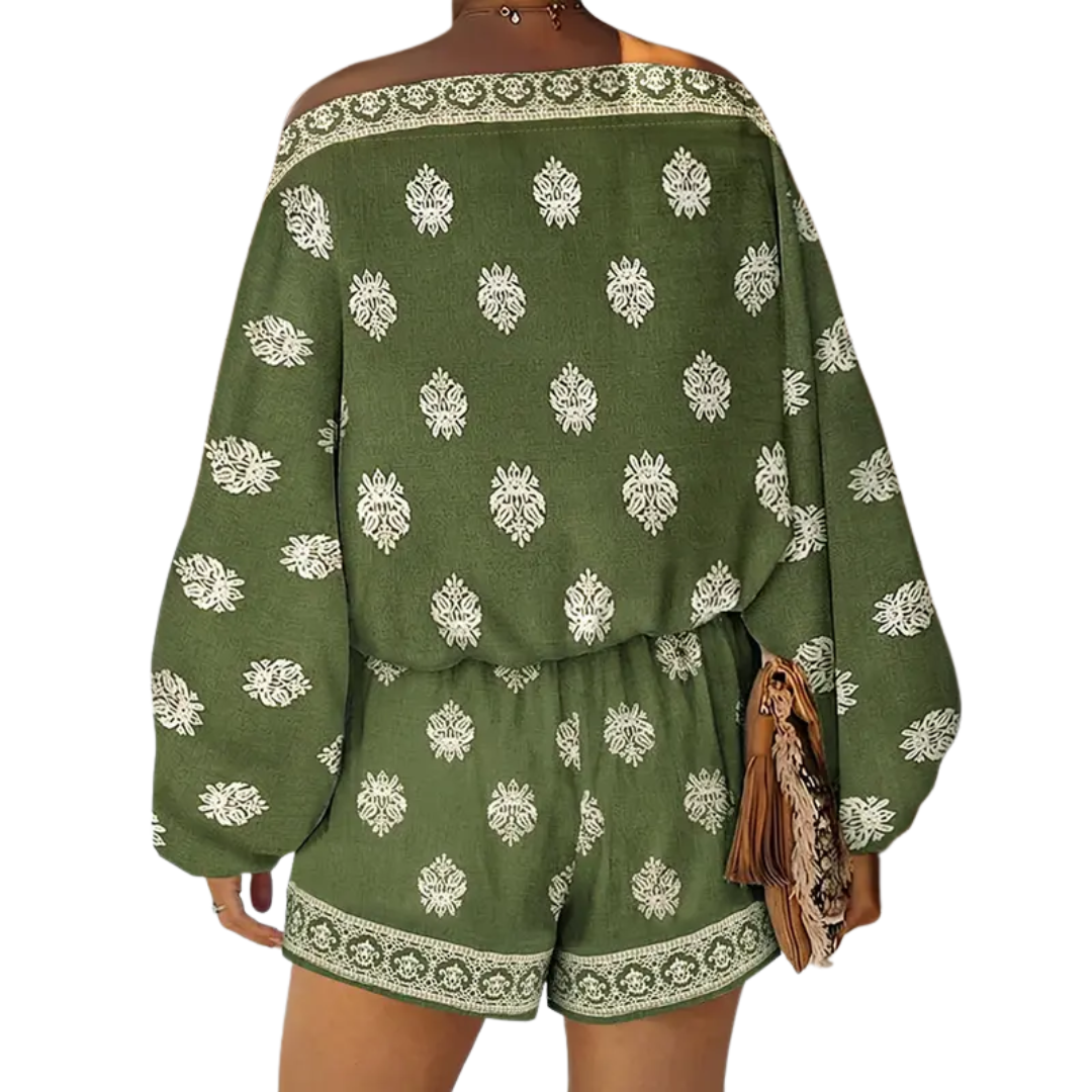 Zindel | Boho Lantern Sleeve Linen Co-Ord Set