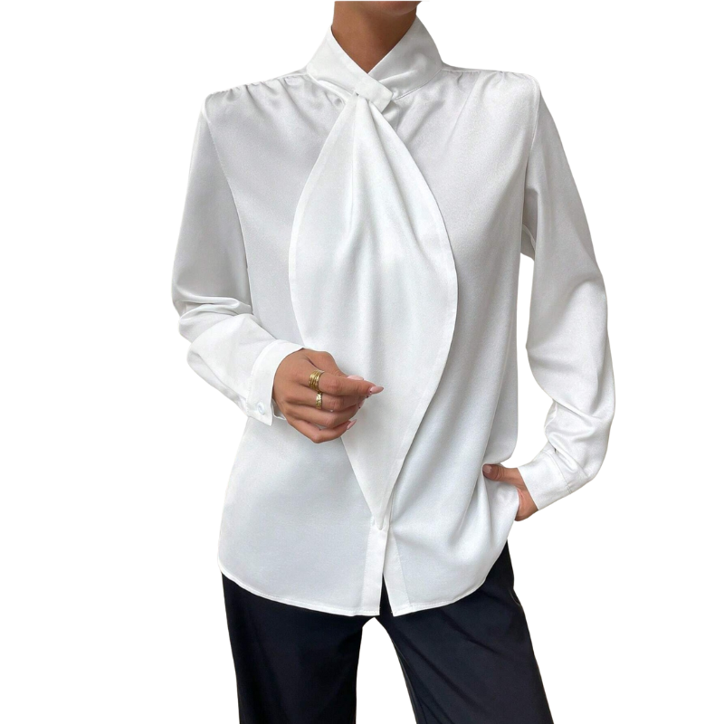 Janela | Sophisticated Long Sleeve High Neck Blouse