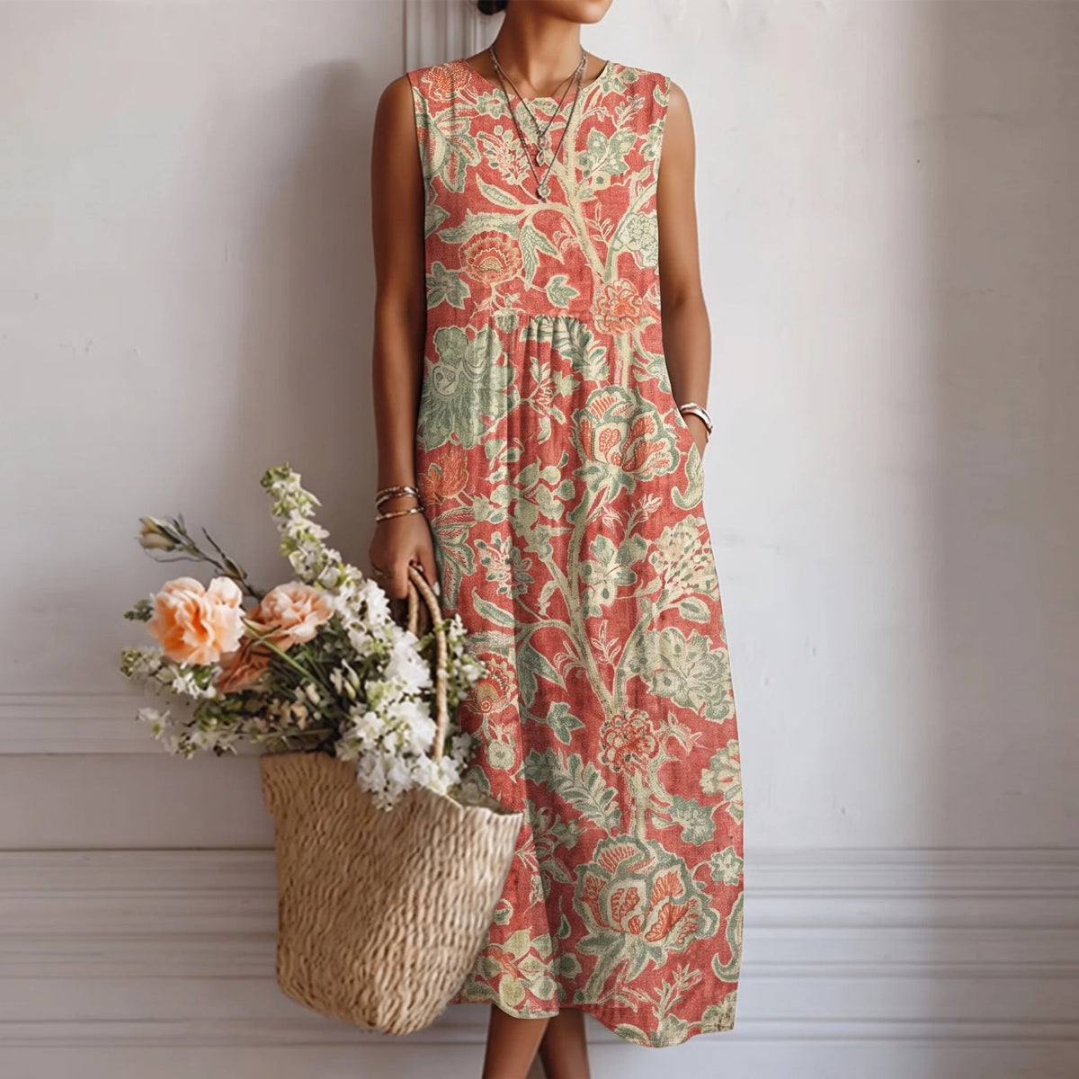 Alba | Sleeveless Floral Maxi Dress