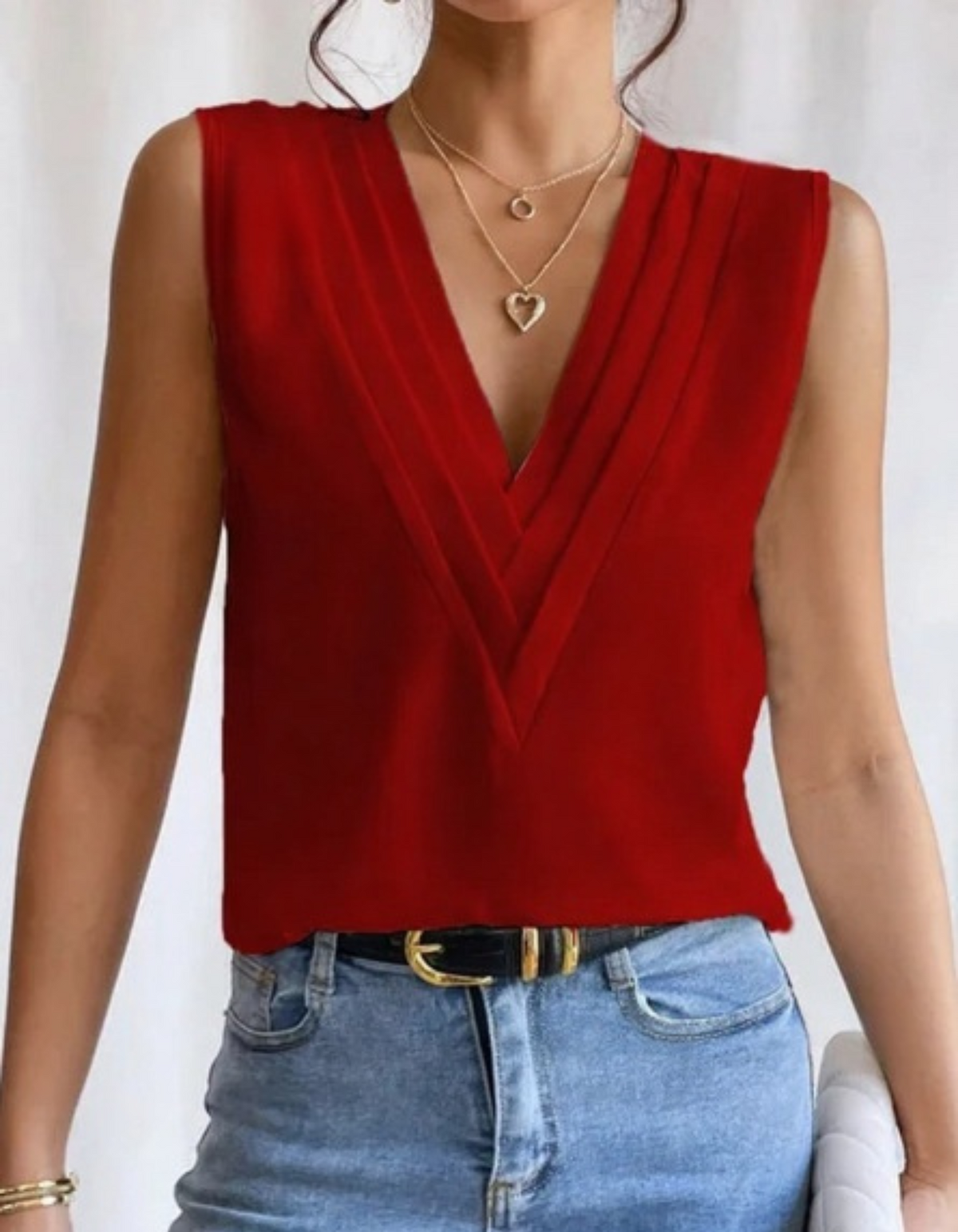 Jade | Lightweight Sleeveless V-Neck Top