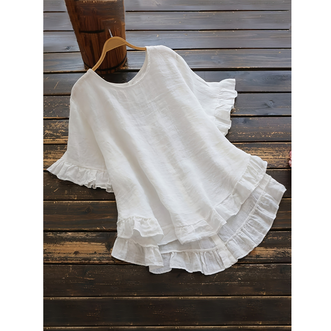 Evitat | Simple Plus Size Ruffle Hem