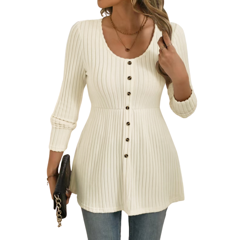 Dolly | Polished Round Neck Long Sleeve Top