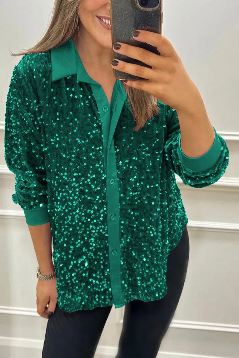 Ciara | Shimmer Sequin Shirt