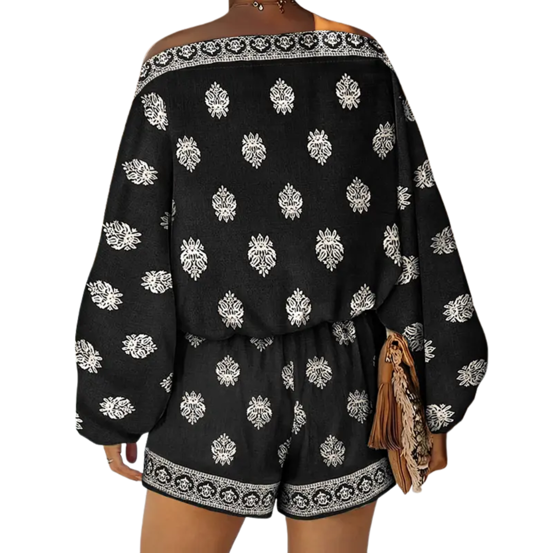 Zindel | Boho Lantern Sleeve Linen Co-Ord Set
