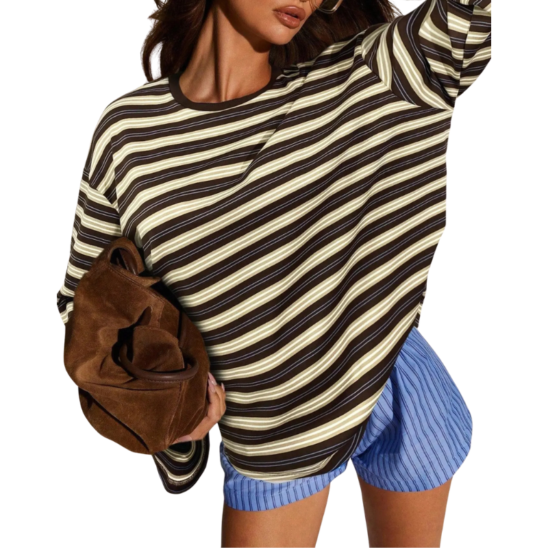 Laiza | Modern Long Sleeve Striped Shirt