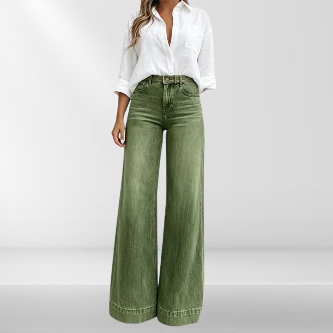 Hannah | High-Waist Vintage-Wash Wide-Leg Jeans