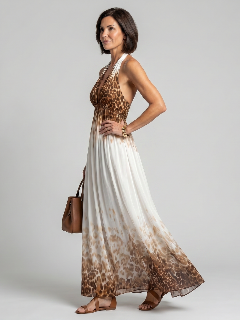 Isabelle | Pleated White Midi Dress