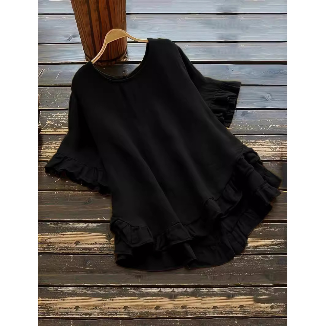 Evitat | Simple Plus Size Ruffle Hem