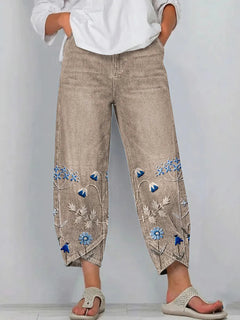 Morgan | Floral Embroidered Cropped Trousers