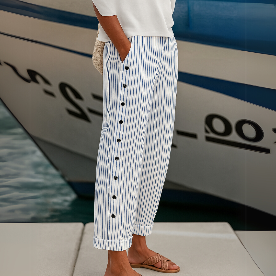 Sharon | Striped Loose Fit Wide-Leg Pants