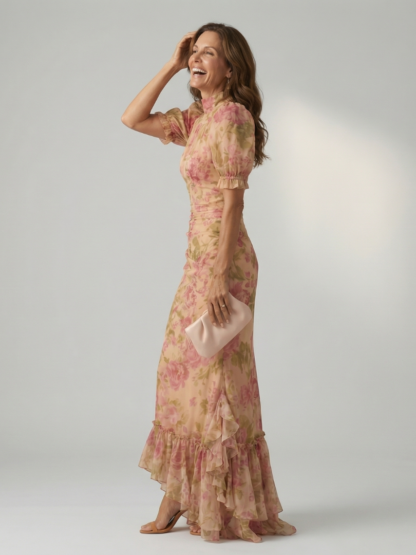 Georgia | Gentle High Neck Maxi Dress
