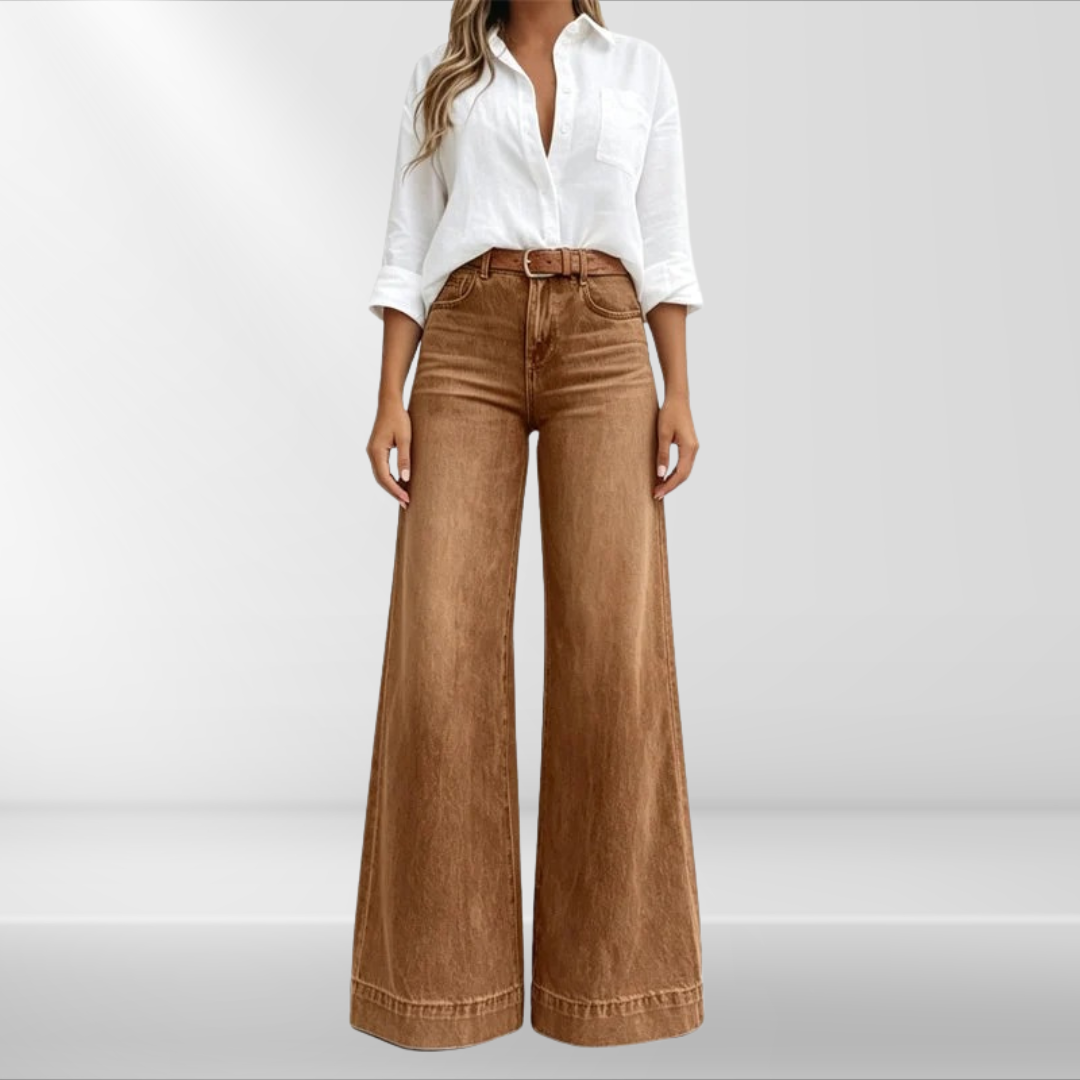 Hannah | High-Waist Vintage-Wash Wide-Leg Jeans