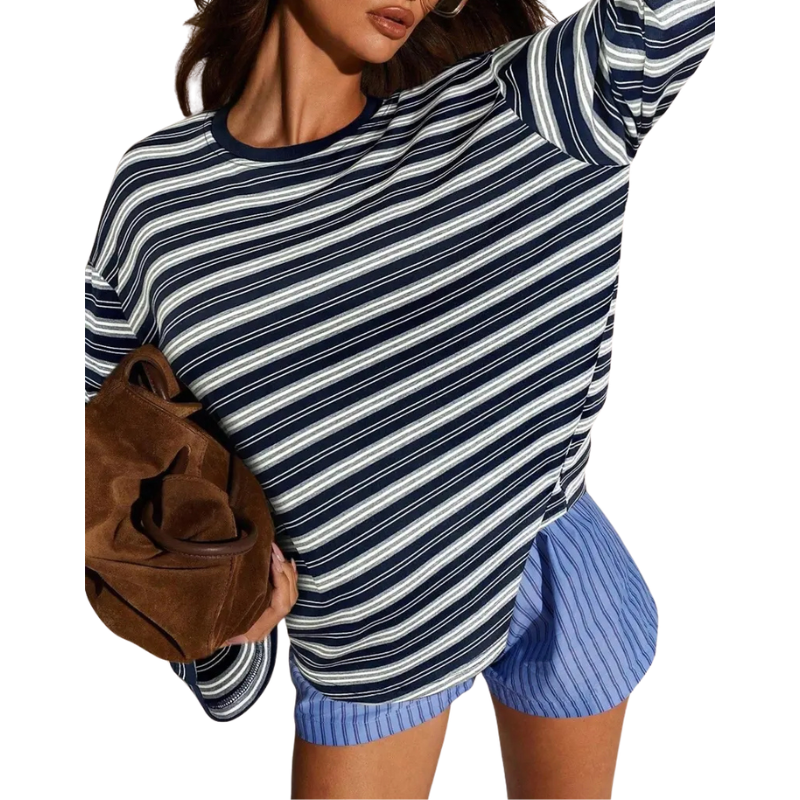 Laiza | Modern Long Sleeve Striped Shirt