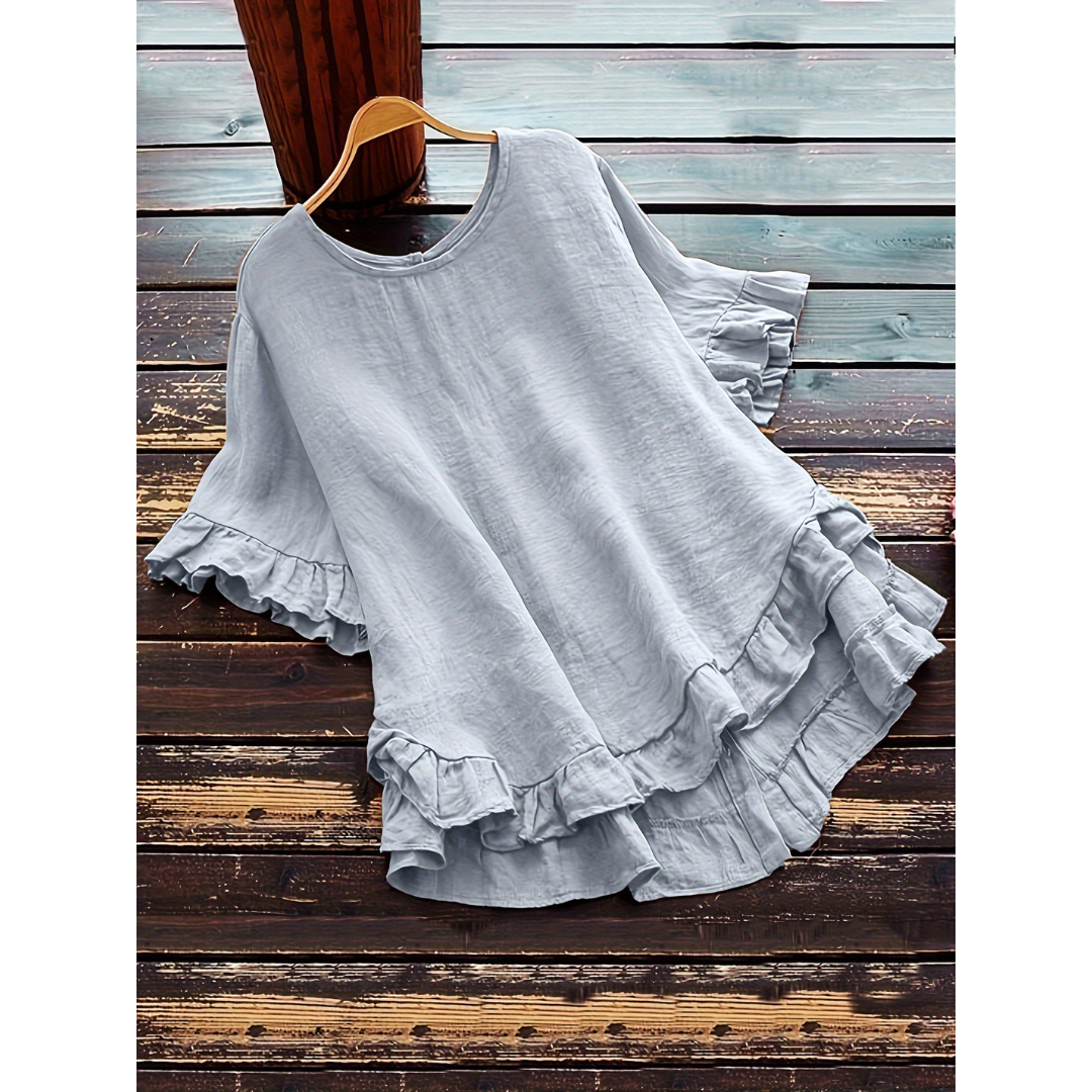 Evitat | Simple Plus Size Ruffle Hem