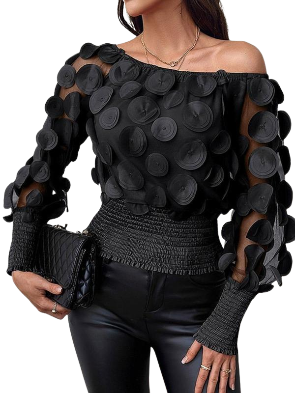 Gwynt | Sheer Bishop Sleeve Blouse