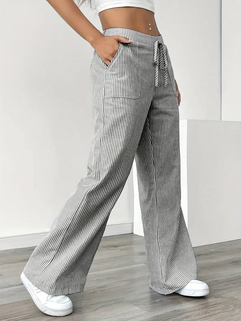 Karina | Striped Wide-Leg Pants