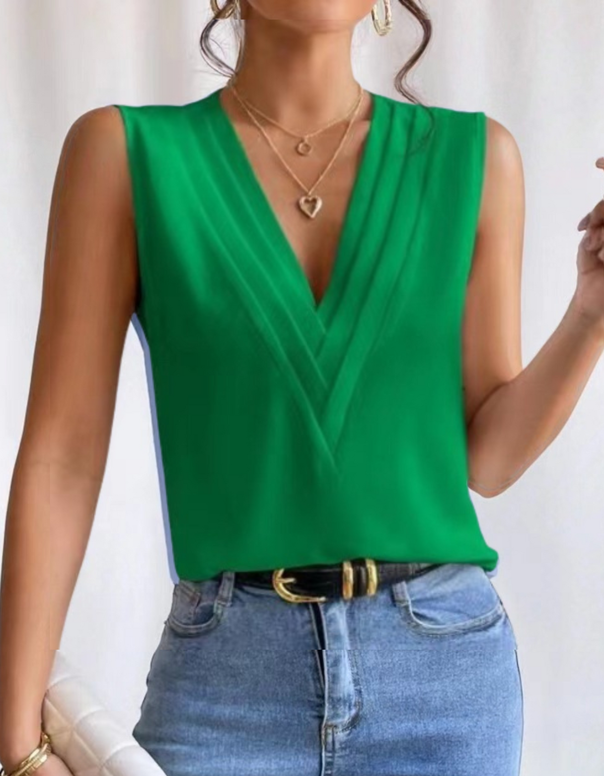 Jade | Lightweight Sleeveless V-Neck Top