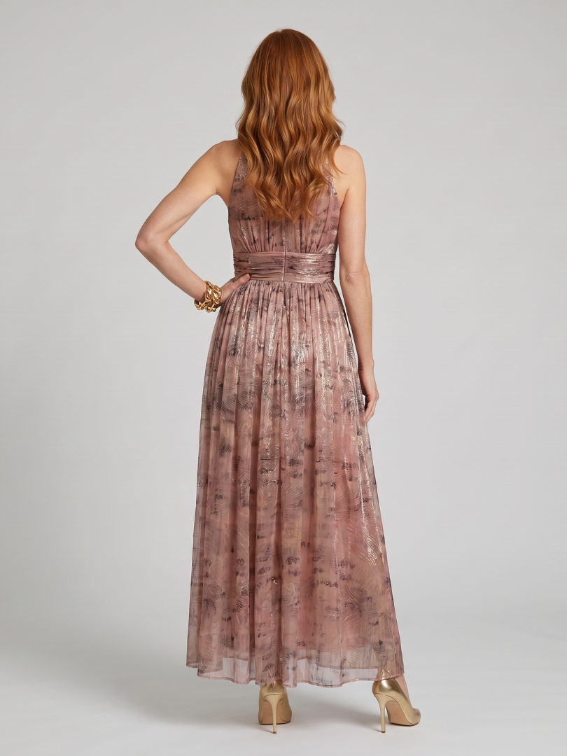 Charlotte | Textured Finish Sleeveless Midi Dress