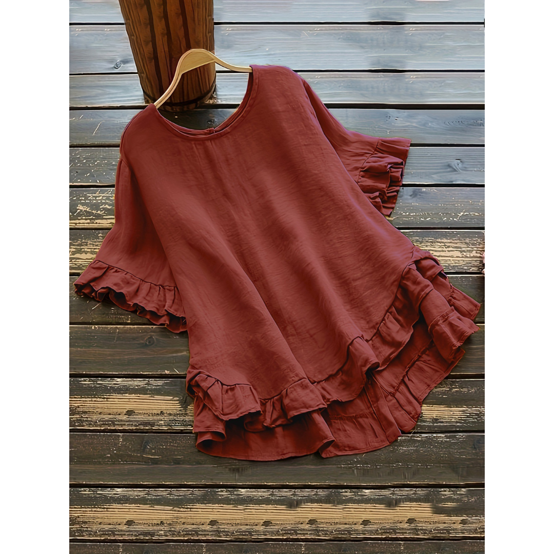 Evitat | Simple Plus Size Ruffle Hem