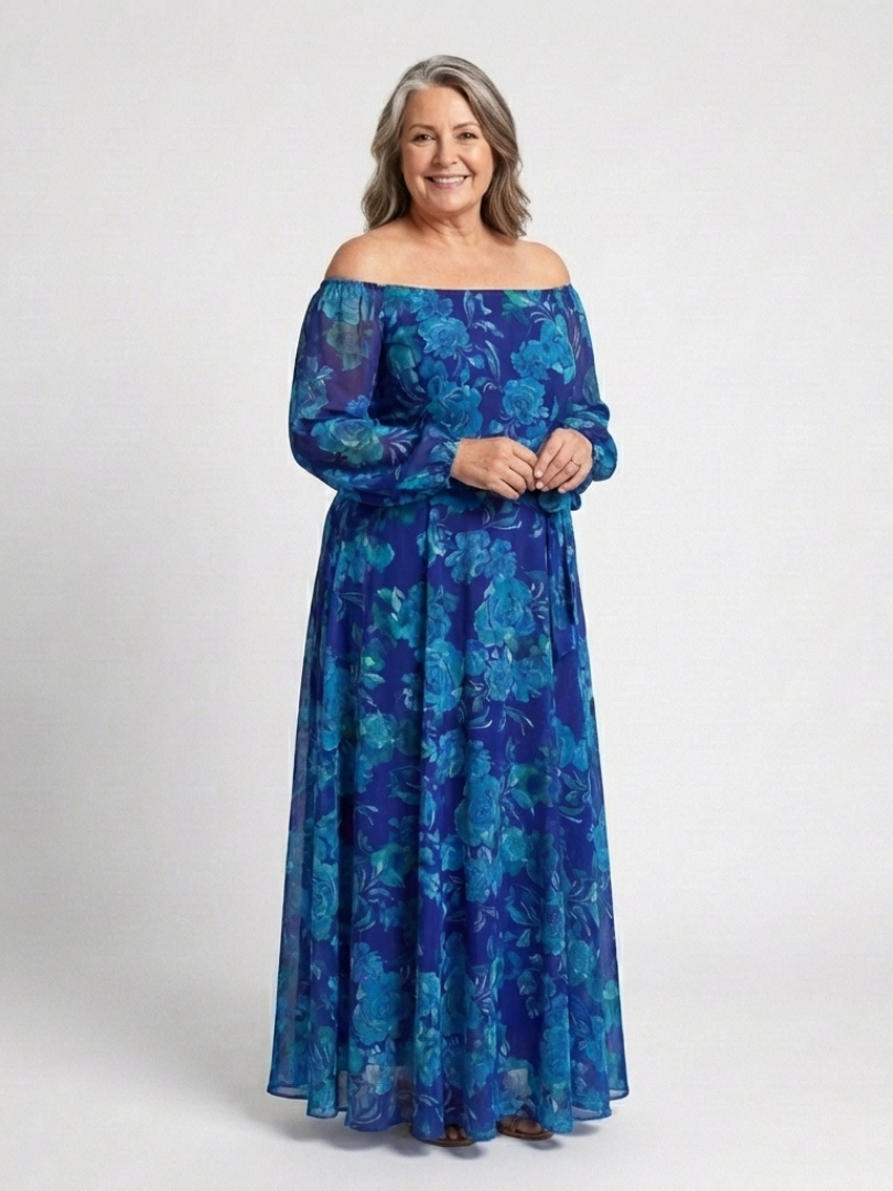 Aurelia | Off Shoulder Floral Maxi Dress