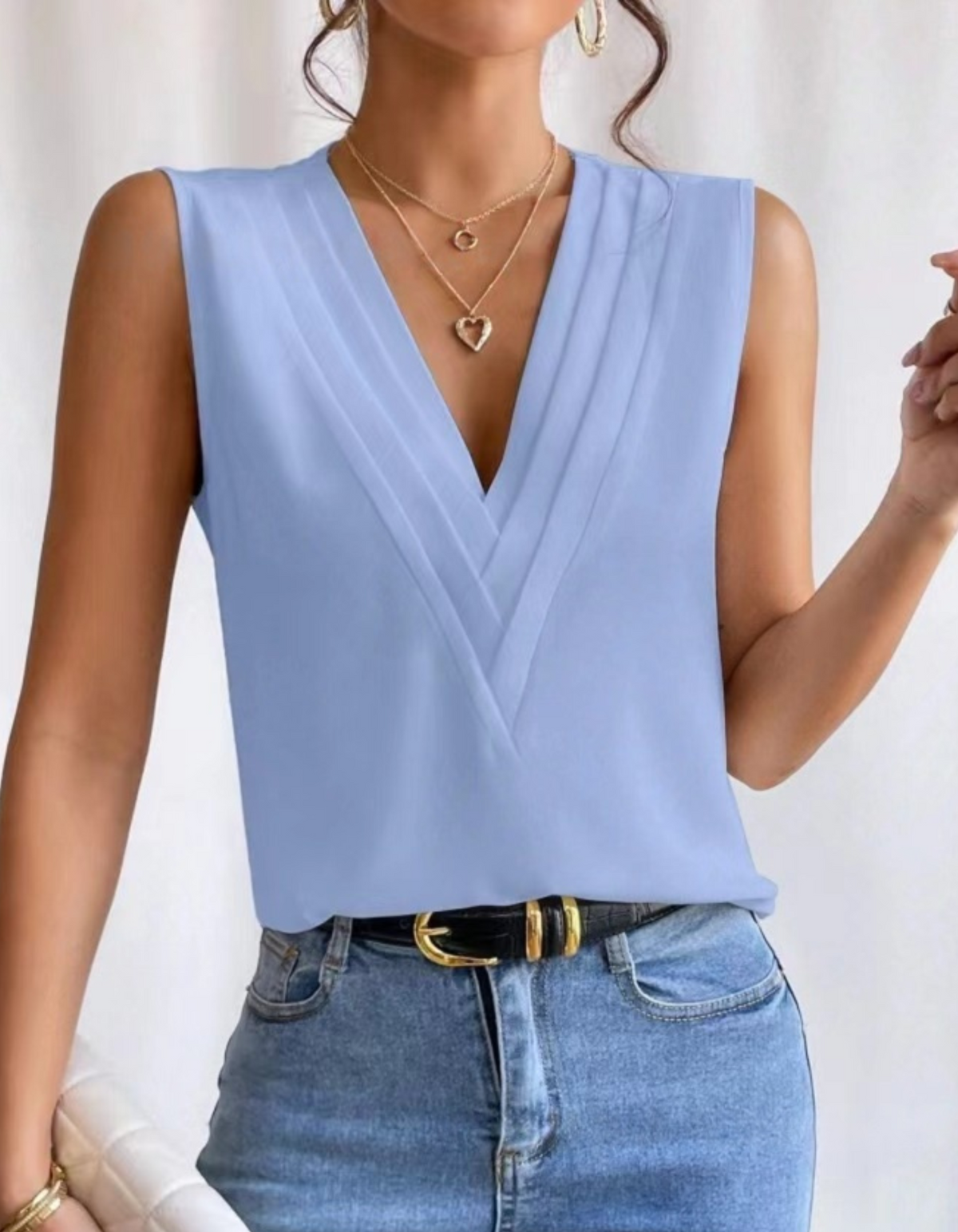 Jade | Lightweight Sleeveless V-Neck Top