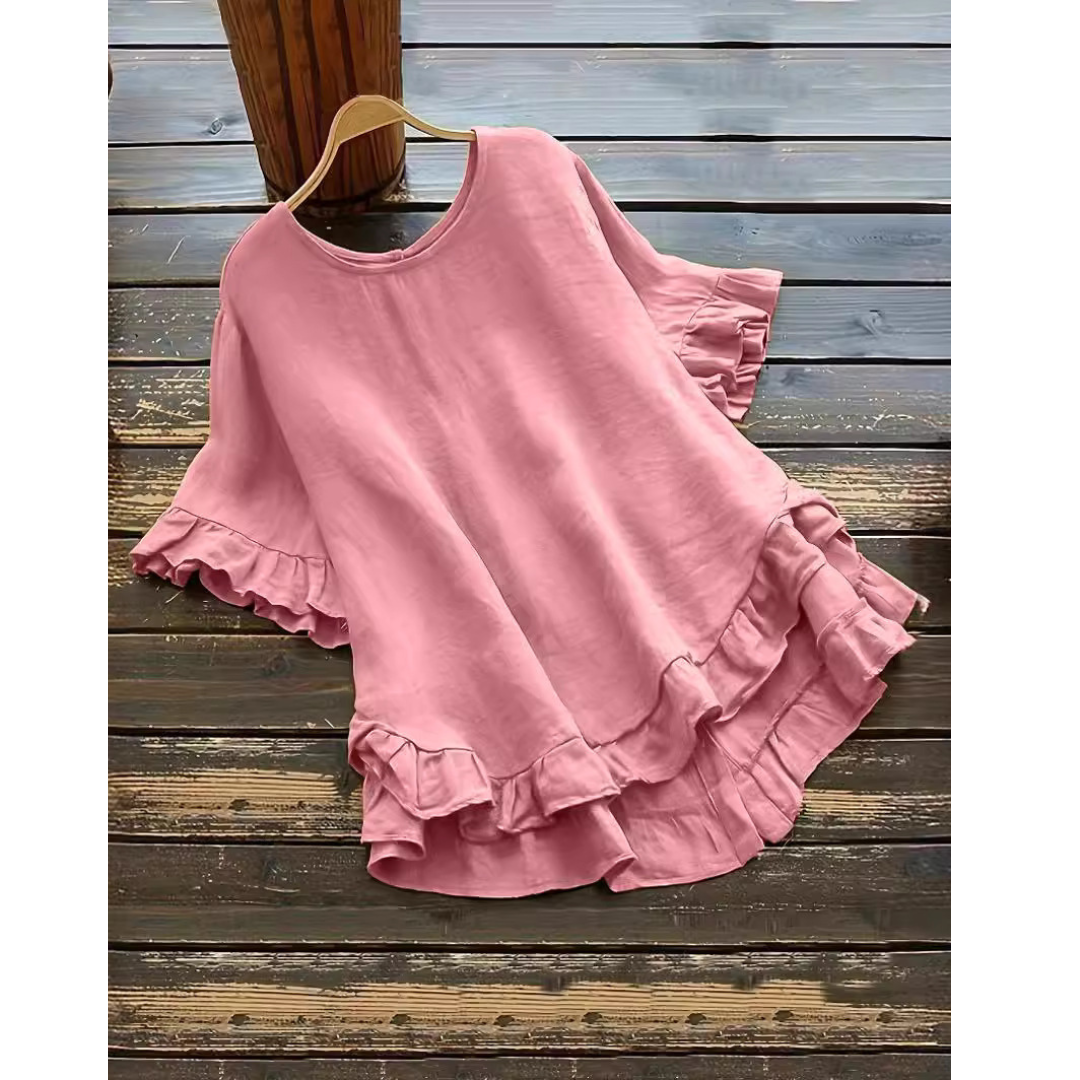 Evitat | Simple Plus Size Ruffle Hem