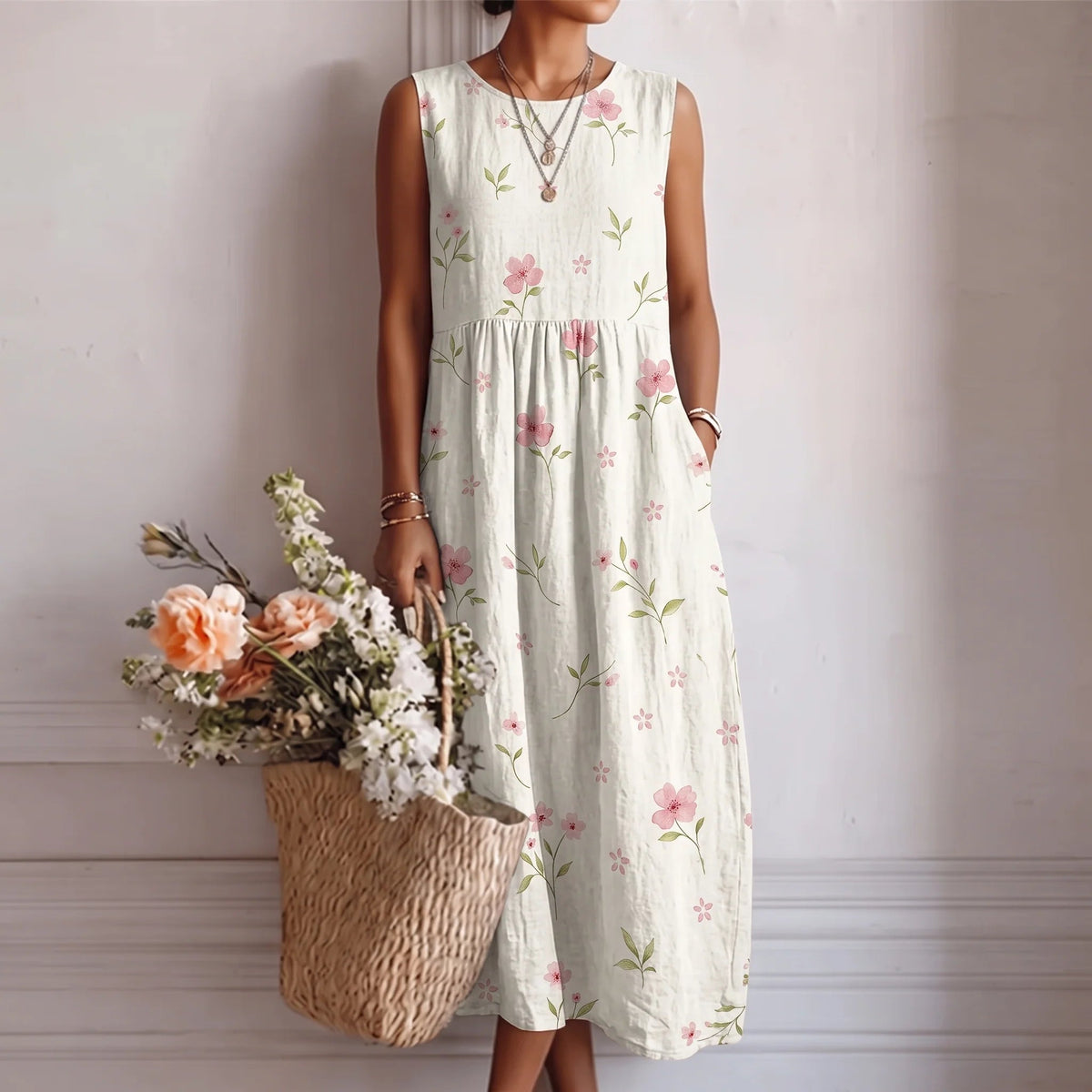 Alba | Sleeveless Floral Maxi Dress