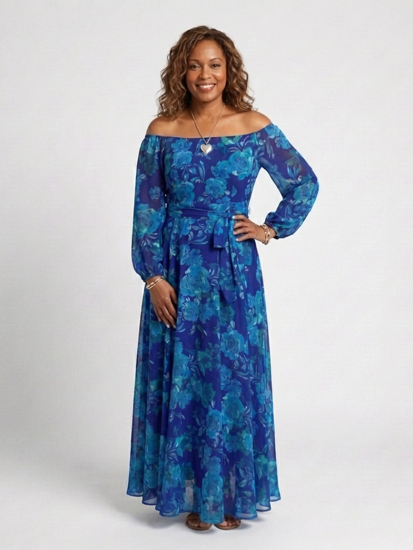 Aurelia | Off Shoulder Floral Maxi Dress