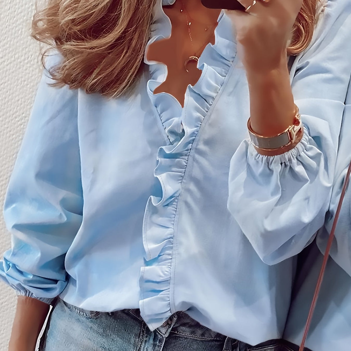 Maisy | Ruffled V-Neck Blouse