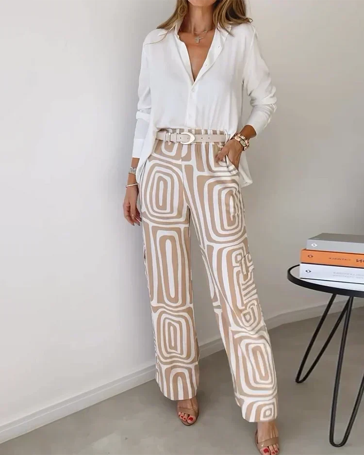 Liora | Printed Wide-Leg Two-Piece Summer Set