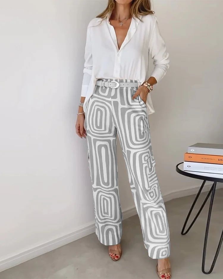 Liora | Printed Wide-Leg Two-Piece Summer Set